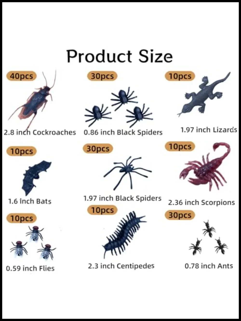 180 Pc Realistic Fake Plastic Bugs Insects Halloween Pranks Party Favors Gag